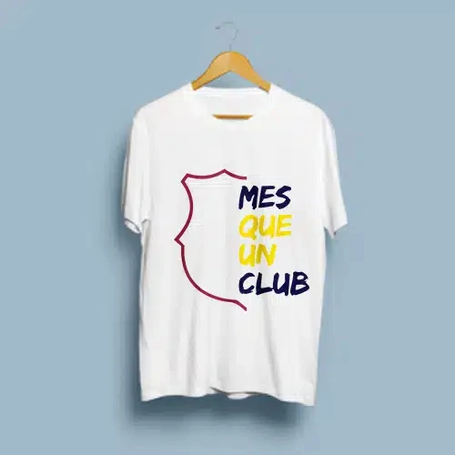 

2025 Men‘s 100% Cotton Mes Que Un Club Crest Design Graphic Round Neck T-shirt Crew Neck Print Leisure Sports Outdoor Unisex