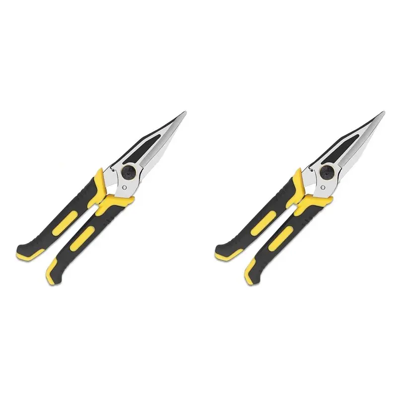 AB11-2Pcs 9-Inch Heavy Duty Scissors, Multifunction Shears For Cutting Cable Wires, Cardboard, Vinyl Siding, Straight Snips