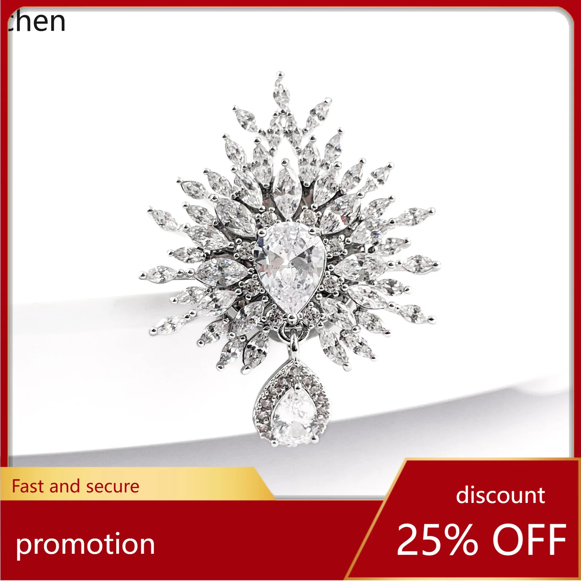

Zml premium floral teardrop pendant magnetic brooch - stylish, elegant, and high-end suit accessory
