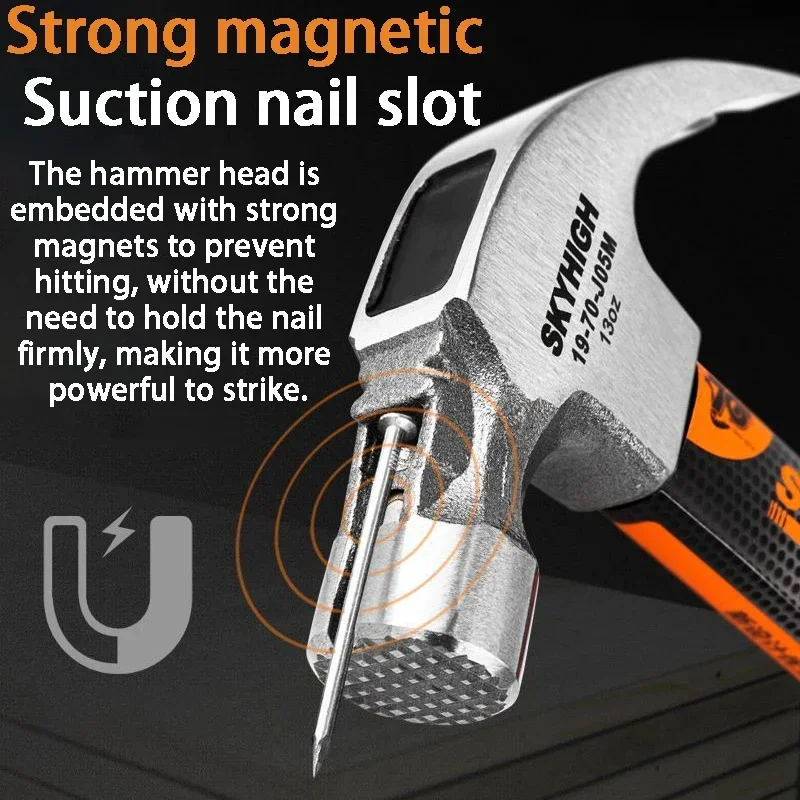 Insulated Handle Claw Hammer Woodworking Specific Nail Hammers Portable Construction Hardware Hand Tools Crooked Hammers