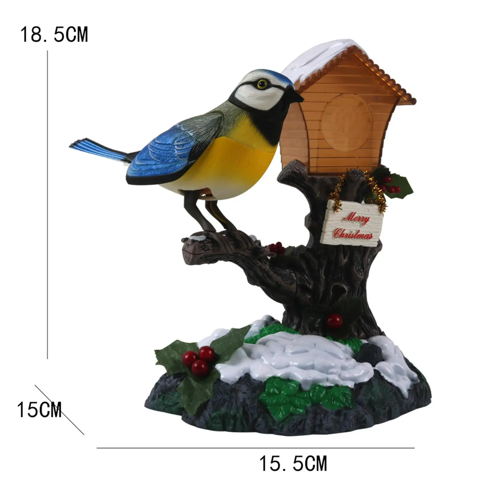 Sound Activated Chirping Bird Creative Gift Battery Operated Home Decoration