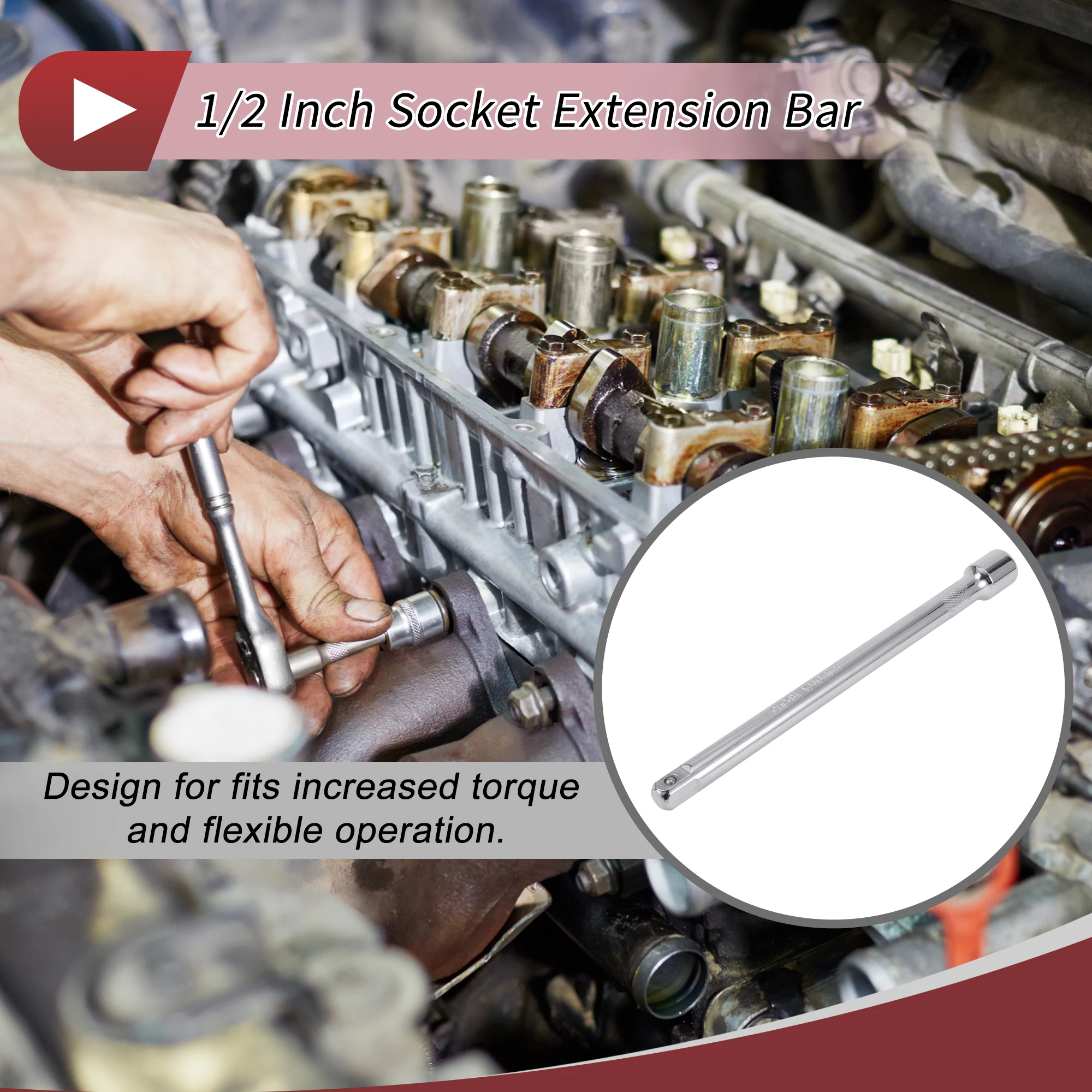 Motoforti Presa di Impatto Barra di Prolunga Presa di Estensione Strumento 250x22mm 260x23mm Acciaio Al Carbonio per Moto 1/2 Pollici Drive