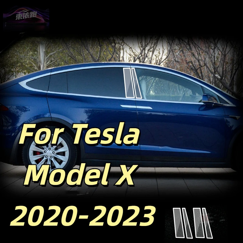 

For Tesla Model X 2020-2023 Window Center Pillar Protective Film Anti-scratch Cover Car Protector Exterior Accessories TPU Film