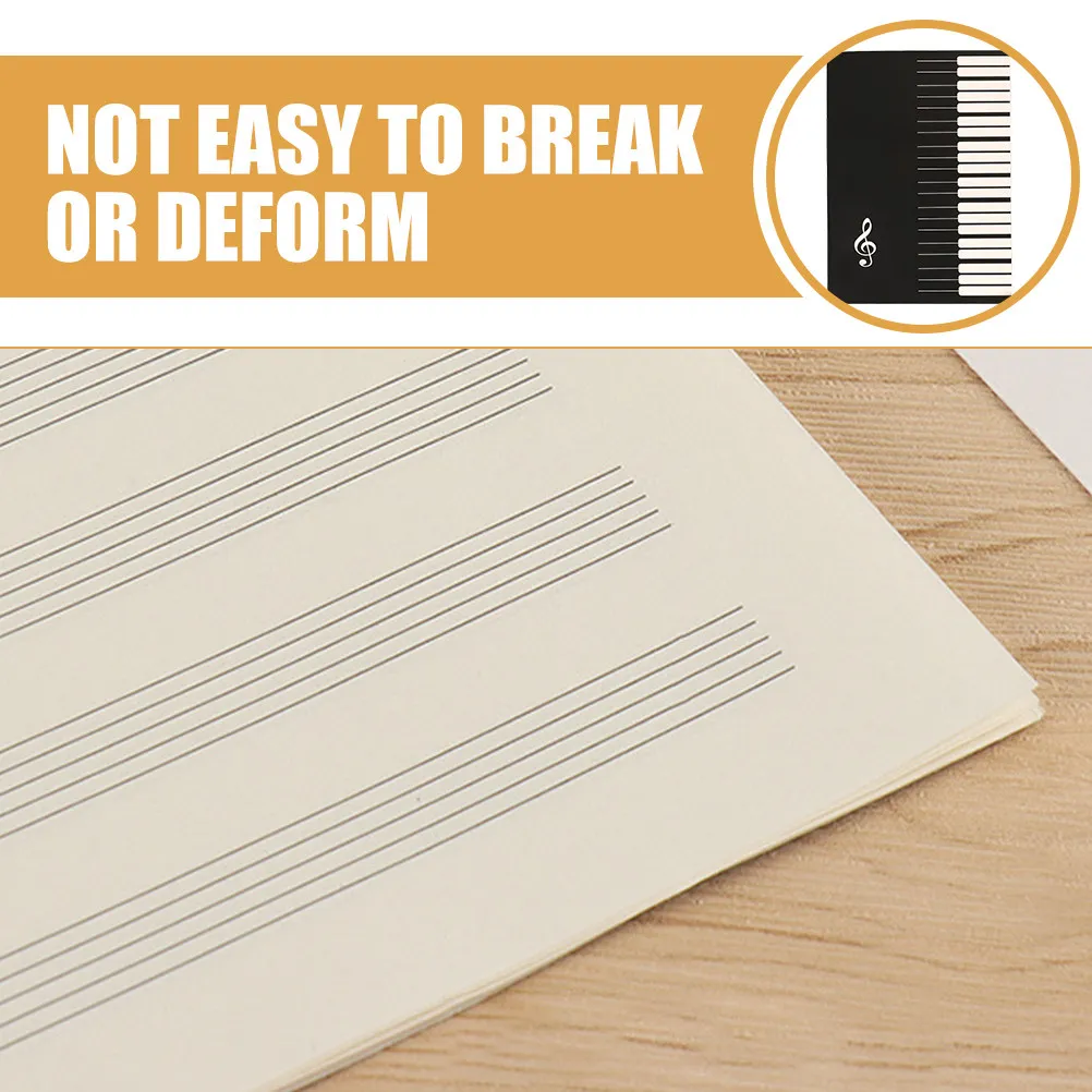 3Pcs Guitar Stave Notebook Clear Printing Reusable Music Composition Sheet Music Book Portable Practice Notebooks for Beginners