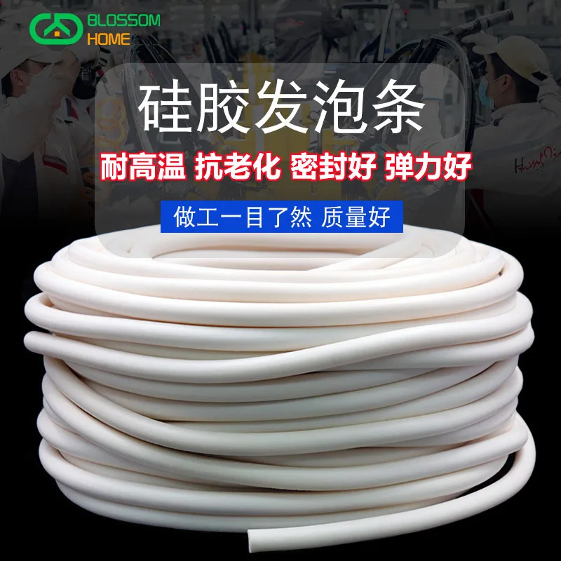 Hohe Temperatur Beständig Silikon Schaum Streifen CNC Vakuum Saugnapf Dicht Streifen Schaum Runde Streifen 1/2/3/4/5/6/7/8/9/10mm