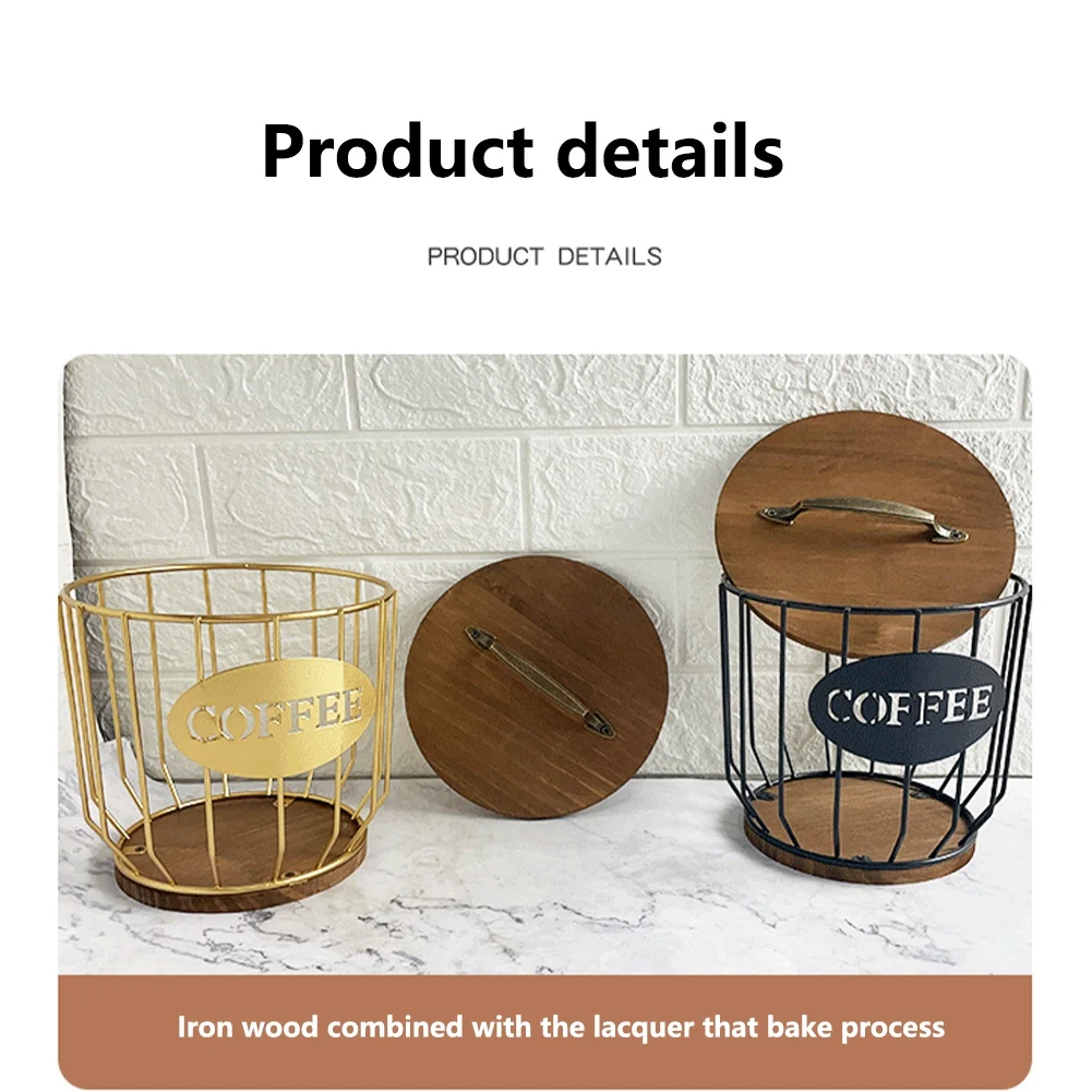 H-W Ausgehöhlter Kaffeekapsel-Aufbewahrungskorb, Obst-Kaffeepad-Organizer, Halter für Zuhause, Café, Hotel