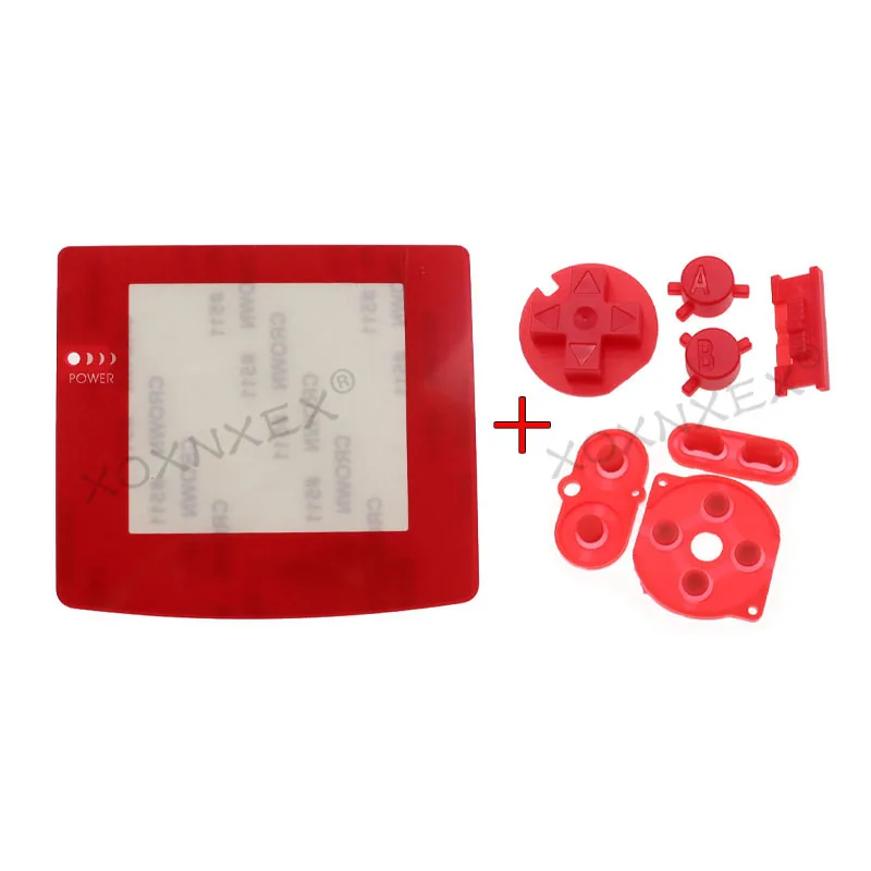 1 セットカラフルなプラスチックスクリーンレンズ Nintend ゲームボーイカラー GBC スクリーンレンズ & ゴム導電性接着剤と DIY ボタンセット