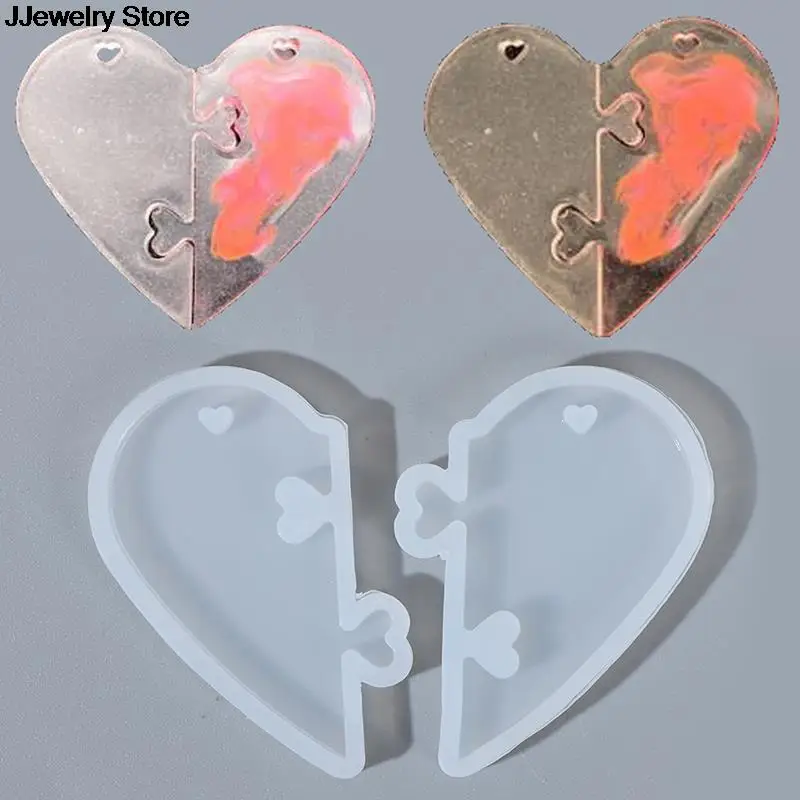 High Quality 1set Silicone Jewelry Liquid  Mold Love Heart Charms Pendant Molds For Making Jewelry Resin