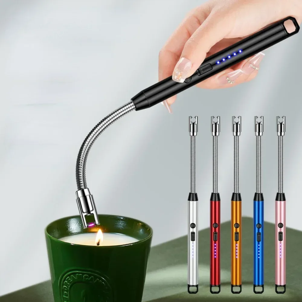 Kitchen USB Electric Arc Lighter Rechargeable Windproof BBQ Flameless Plasma Candle Long Lighters Hose Gas Stove Ignition Gun