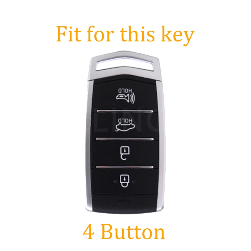 4Buttons For Hyundai Genesis G70 G80 G90 2017 - 2020 TPU Car Key Case Cover Shell Fob Holder Auto Keychain Protector Accessories