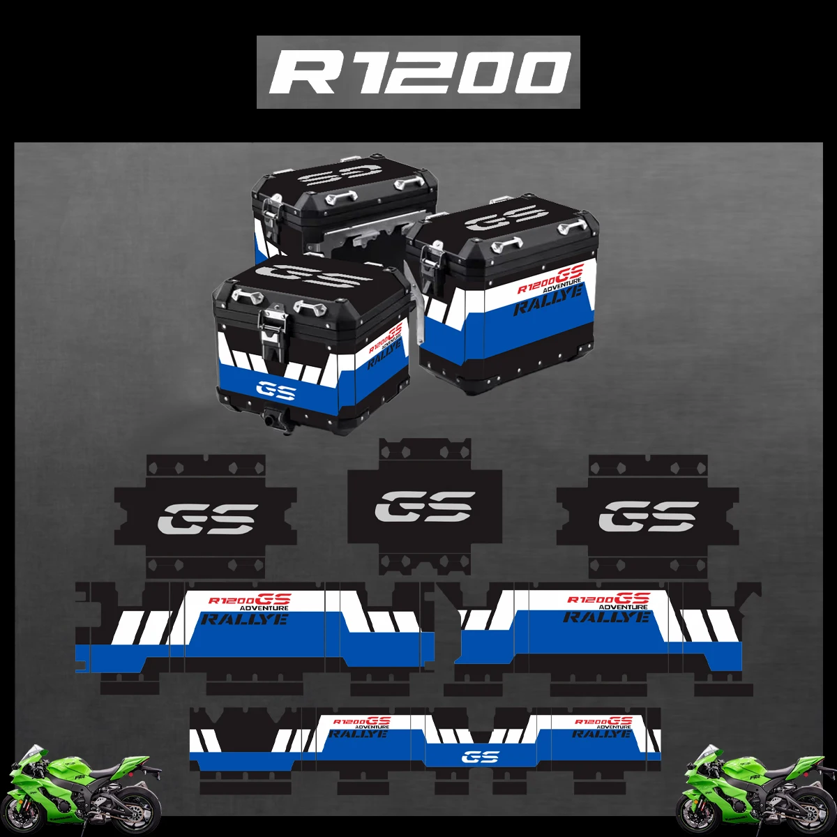 

Motorcycle Stickers For BMW R1200GS R1200 GS 2004-2023 2022 2021 ADV Decorative Alloy Box Sticker Decal Set aluminium pannier