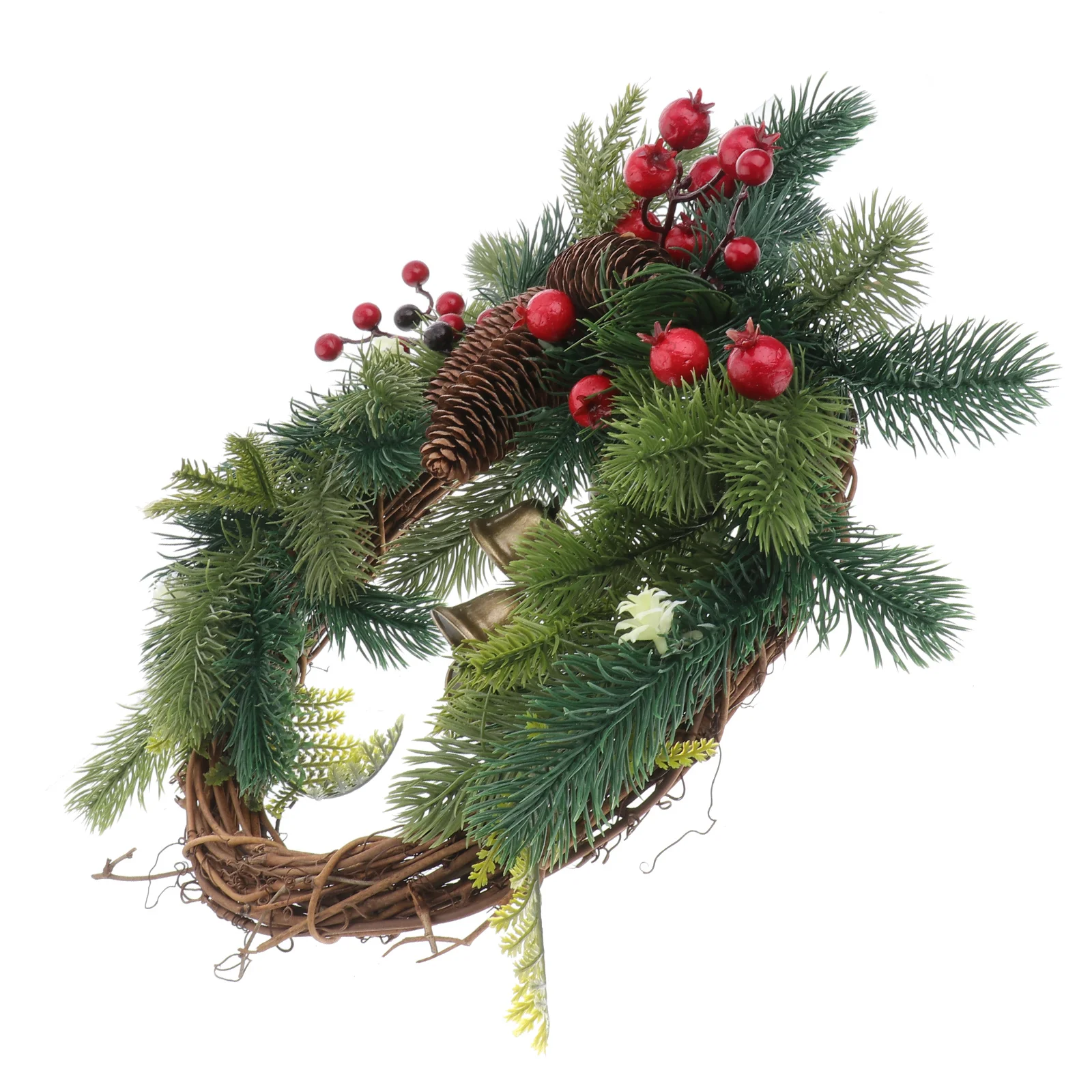 1 قطعة إكليل عيد الميلاد البوهيمي التوت الأحمر الصنوبر المخروط عيد الميلاد إكليل معلق مهرجان جارلاند قلادة عطلة ديكور المنزل