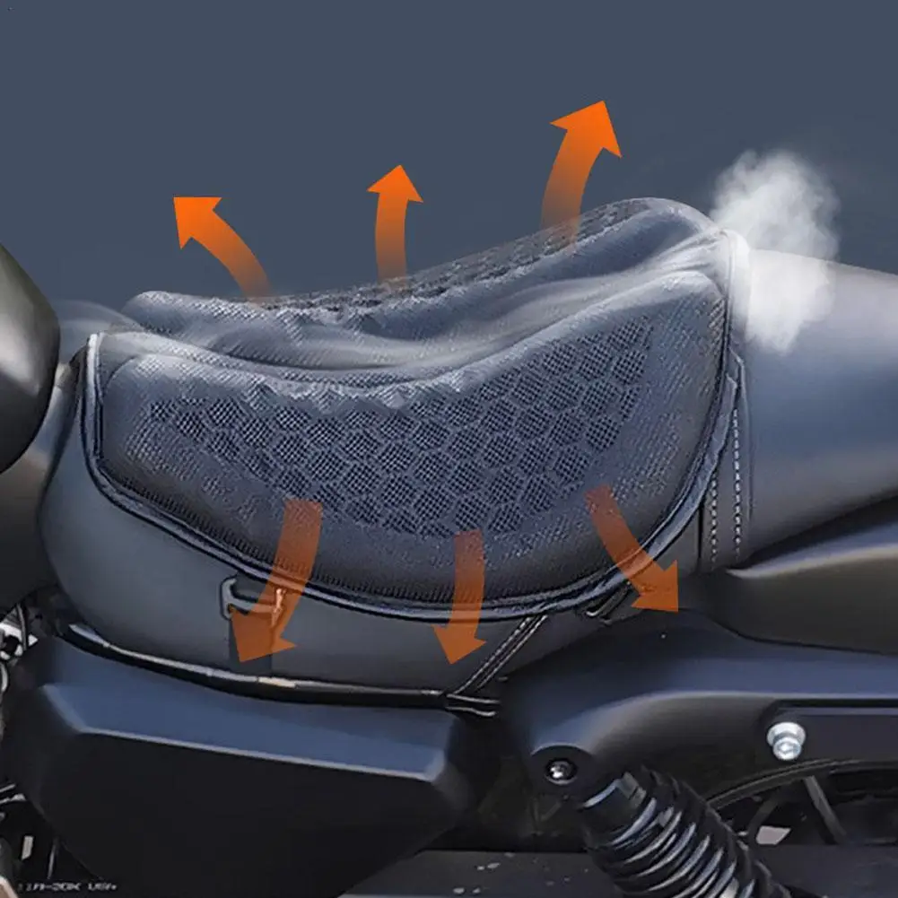 

Cover 3D Honeycomb Anti-slip Motorcycle Gel Seat Cushion Comfortable Shock-Absorbing Motorcycle Seat Pad Accessories