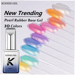 KODIES GEL Pearl Rubber Base Gel Nail Polish Chrome Mermaid UV Gel Varnish Pearlescent Shell Aurora Manicure Nails Art Lacquer