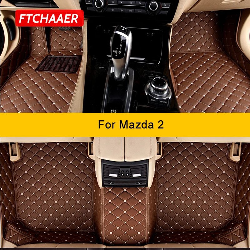 

FTCHAAER Custom Car Floor Mats For Mazda 2 2th 2002-2013 Auto Carpets Foot Coche Accessorie