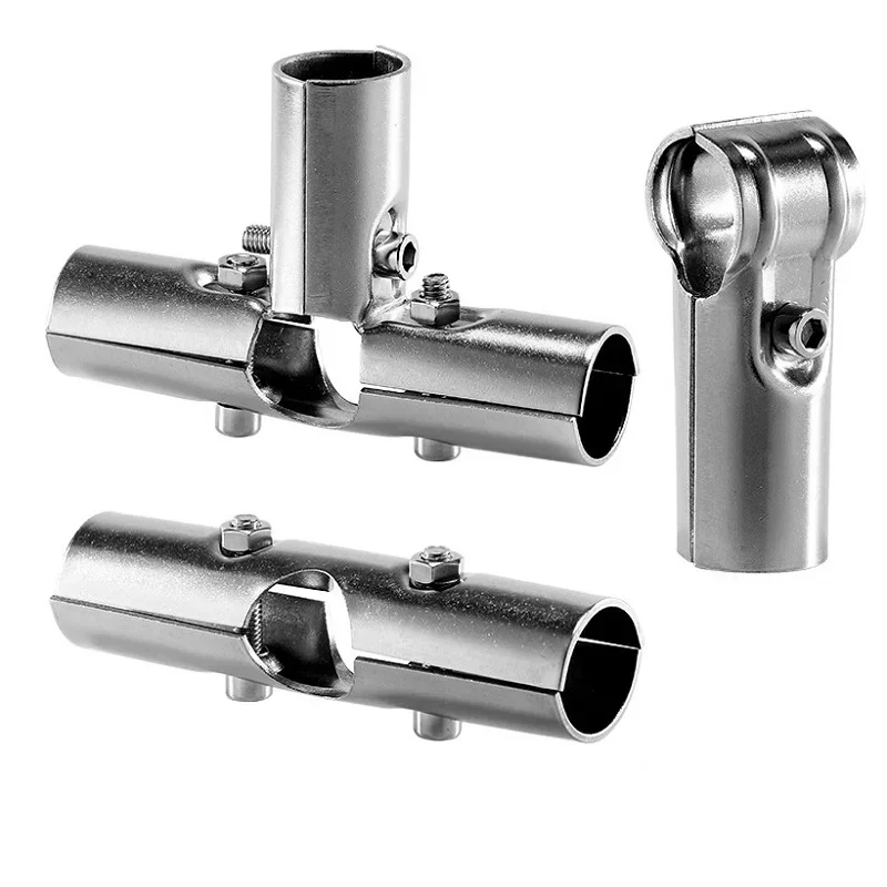 4pcs 25mm steel round pipe connector drying rack shelf flower rack display stand plant shed carport T cross tube Connector