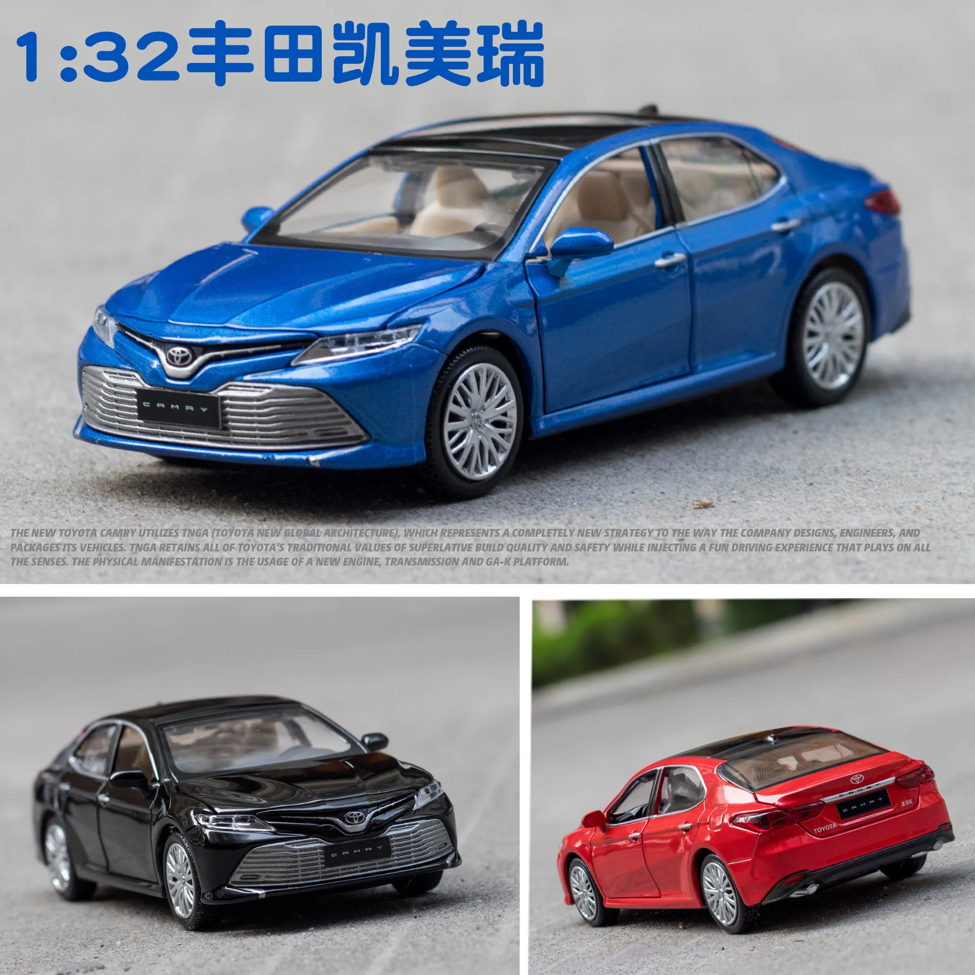 1:34 Alloy Diecast Metal Car Model for Toyota CAMRY Miniature Collection Diecast Model  Car Suit Toys for Children Birthday Gift