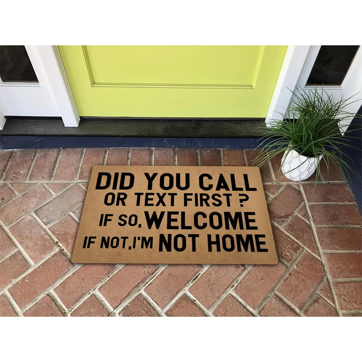 Did You Call Or Text First Doormat Non slip Rubber Backing  Outdoor Entrance Floor Mat,Decorative Rugs,Welcome Door Mat