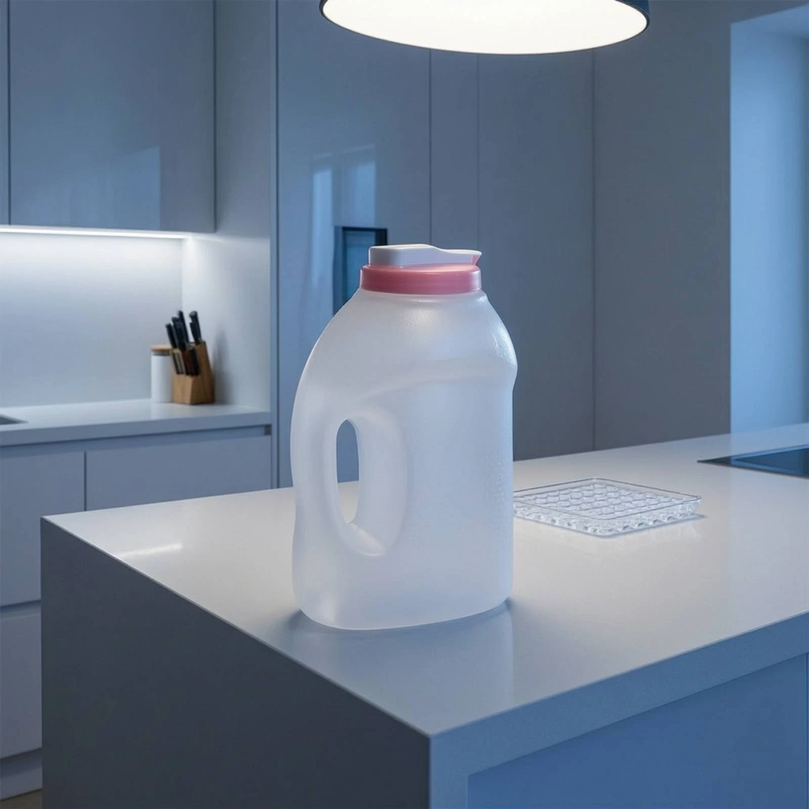 Plastic Jug with Lid Translucent Pitcher with Lid Carafe Shatterproof Vessel Leakproof for Kitchen, Tea Shops