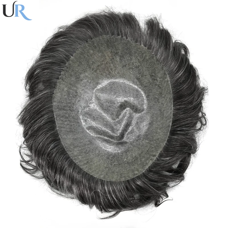 Perucas de Prótese Capilar para Homens 100% Cabelo Humano Toupee Durável, Unidade de Sistema Capilar, Pele Injetora 0,1mm, Masculino