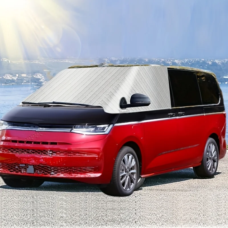 

Серебристый солнцезащитный экран для лобового стекла автомобиля, зимняя защита от солнца, льда и инея, уличная защита от снега и солнца для VW T7