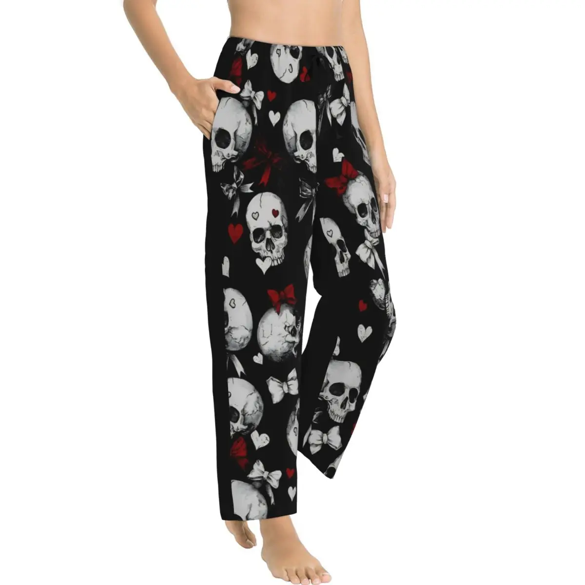 Halloween Gothic Girl's Lounge Pants Loose-Fit Victorian Goth Pajama Pants Dorm Sleepwear - view 2
