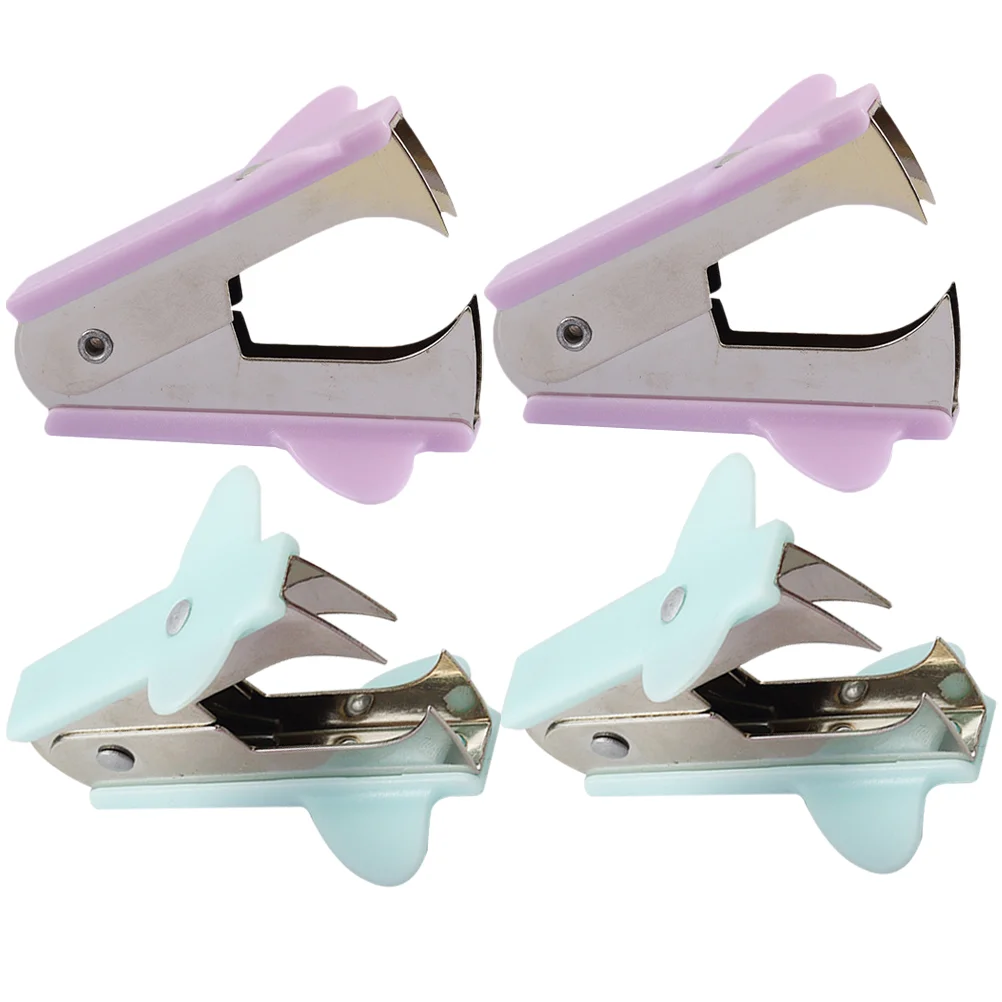 4 Pcs Pneumatic Nail Remover Colorful Staple Puller Stapler for Office Removal Tool Hand Held Simple Universal Colored Hat