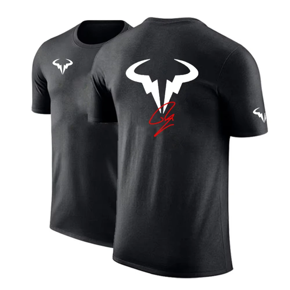 

2025 Rafael Nadal tennis player Men's Brand Cotton High Quality Printing Ordinary Short Sleeve T-Shirt Solid Color Casual Tops