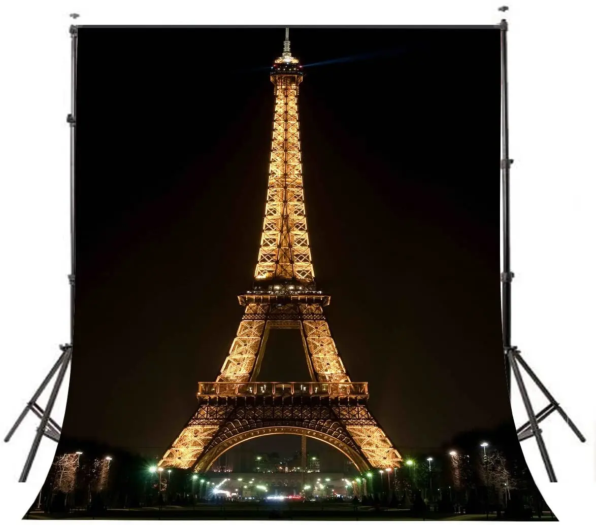 

Lights up The Night Paris Eiffel Tower Photography Backdrop Photo Studio Props Background Banner Poster