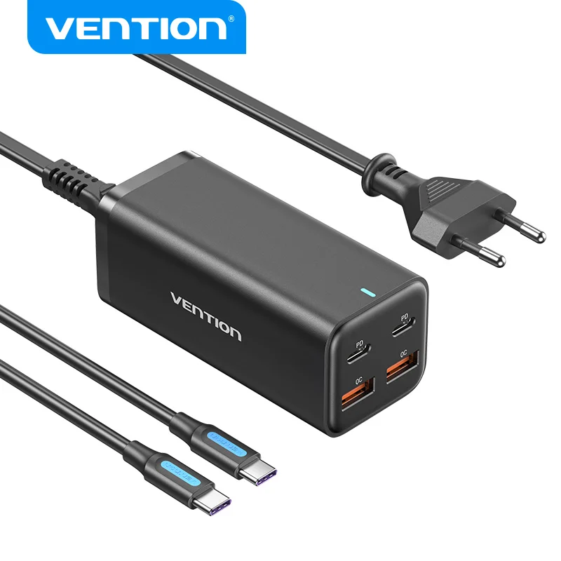 Vention 100W Desktoplader GaN Laptop Snelle PD-lader Adapter voor iPhone 16 15 14 Pro Max Xiaomi Samsung Macbook Telefoonlader