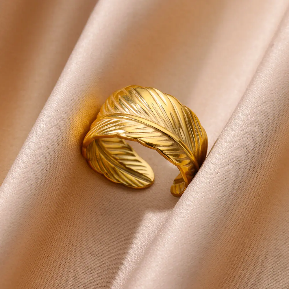 Fashion Gold Color Opening Ring For Women Men Chunky Wide Ring Hip Hop Punk Finger Rings Simple Boho Jewelry