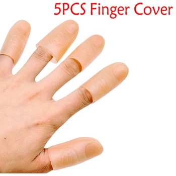 Gran oferta, 5 uds., cubierta de PVC para dedos, dedos suaves falsos, puntas para el pulgar, juguete para niños, primer plano, truco de magia, broma, accesorios mágicos