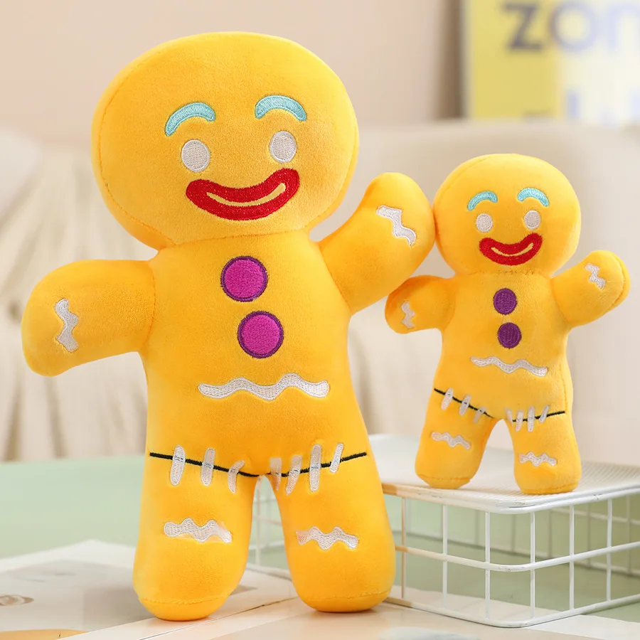 New Cute Gingerbread Man Plush Toy Cartoon Anime Cookie Man Stuffed Toy Soft Girl Doll
