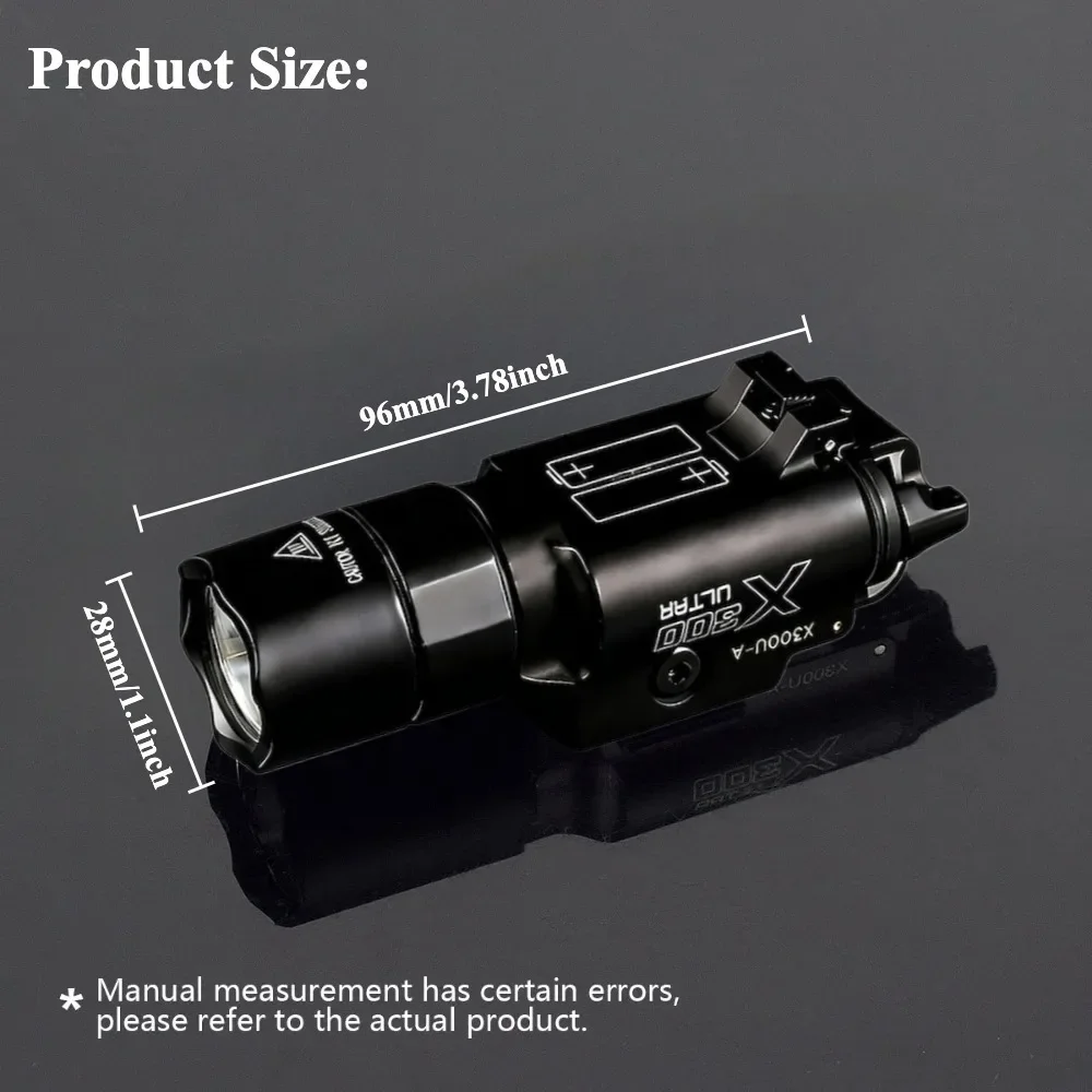 X400/X300 Taktische Taschenlampe Combo Rot-Grün-Punkt 1000 Lumen LED-Visierlicht für Picatinny-Schiene, Airsoft & Jagd – Detail 12