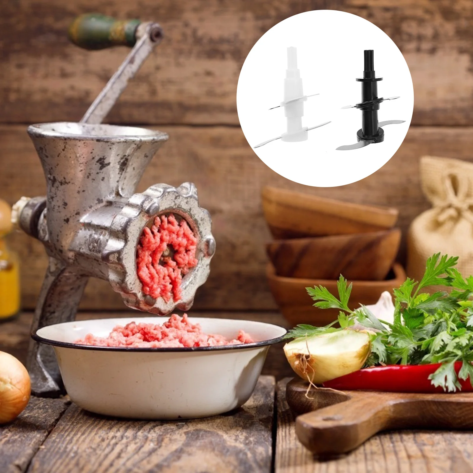 

2pcs Stainless Iron Meat Mincer Cutting Blades Four-Blade Rotating Design Whirlwind Grinder Attachment For Home Use