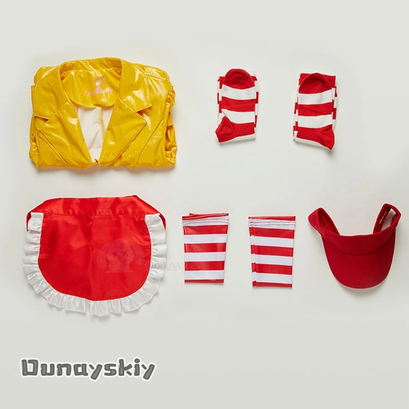 M Sexy Girl Cosplay Anime disfraz de sirvienta francesa Fastfood falda amarilla de Lolita ropa para mujeres adultas disfraz de Halloween traje