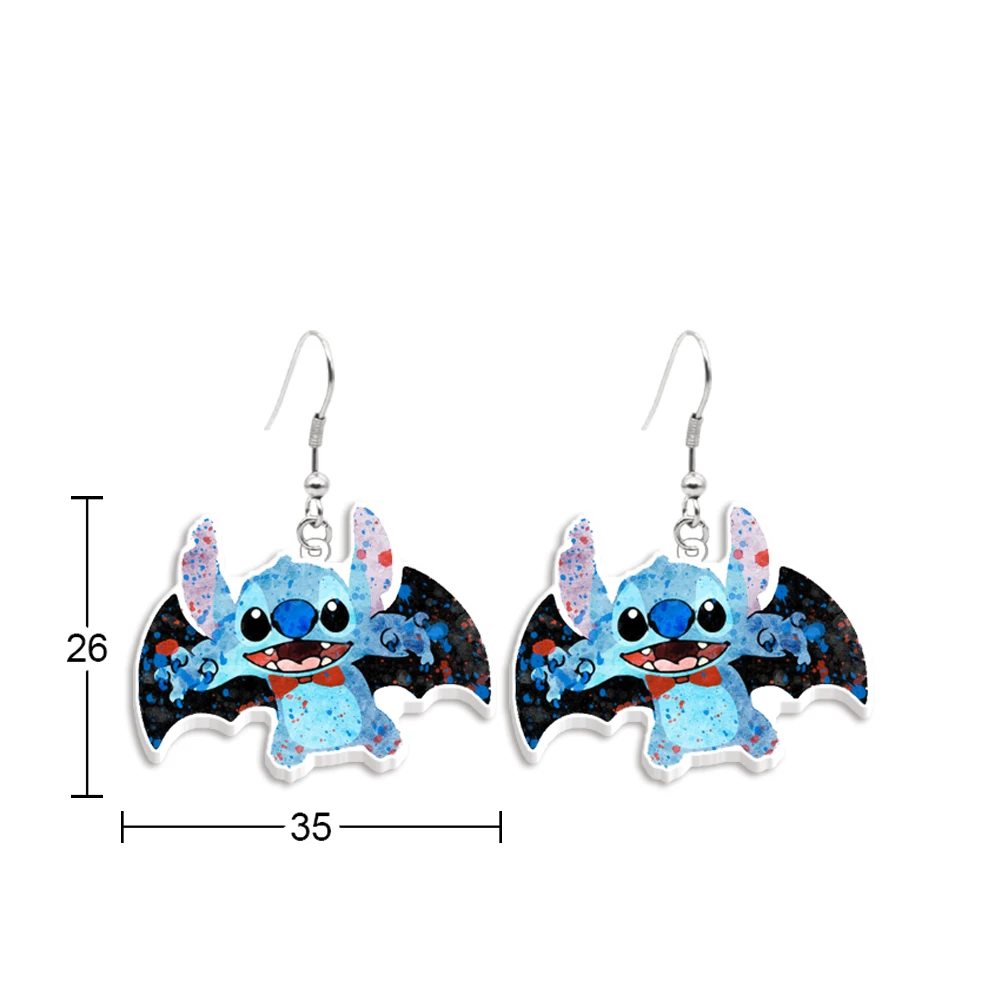 Pendientes con diseño bonito de Disney Stitch para mujer y niña, accesorios de joyería, regalos de fiesta de Halloween