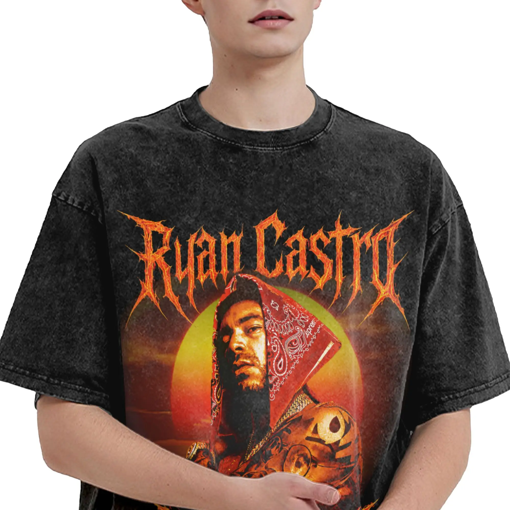  Ryan Castro Album Tour 2026 Merch Washed T Shirts Men Women Streetwear Hip Hop T-Shirt Graphic  Tees Tops Short Sleeve