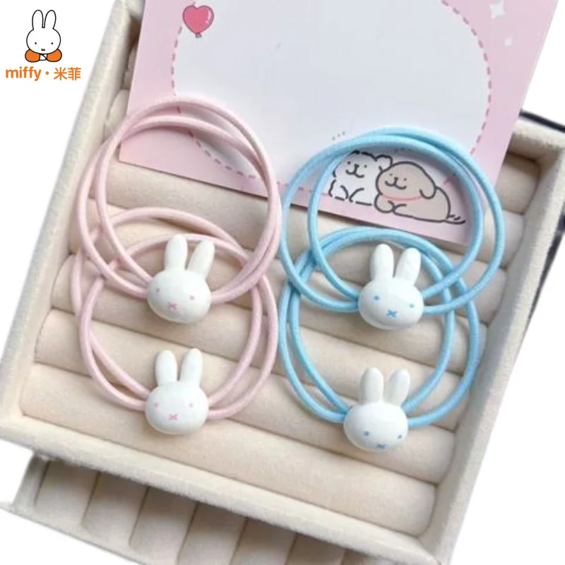 Cute Cartoon Miffy Rabbit Hair Tie Kawaii Versatile Student Hair Tie Couple and Best Friend Rubber Band Hair Accessory Gift