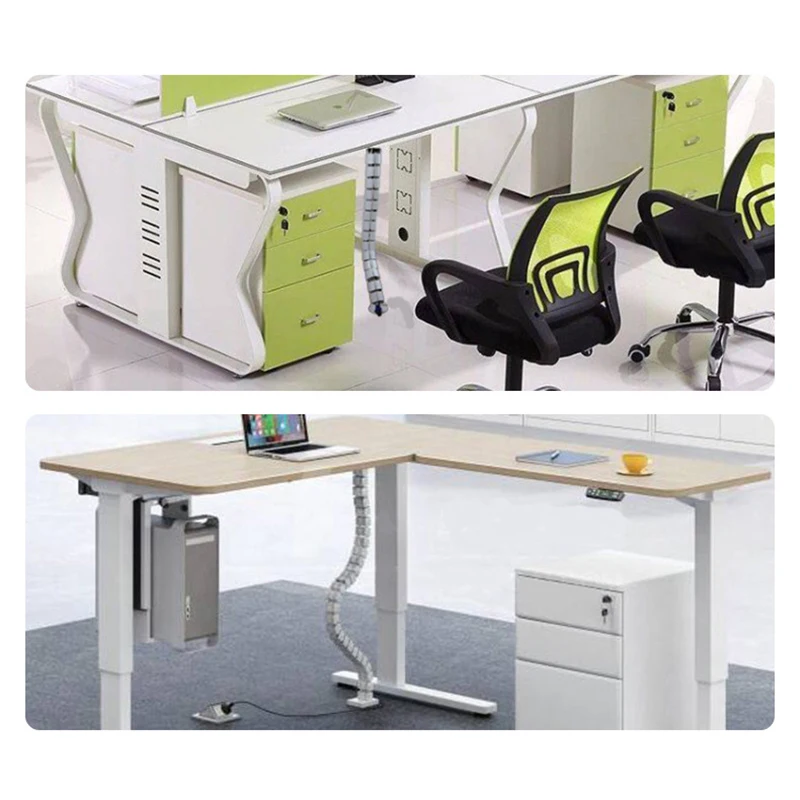 80CM Under Desk Cable Tray Wire Spine Management Workstation Snake Cable Organizer Efficient Wire Management Solution