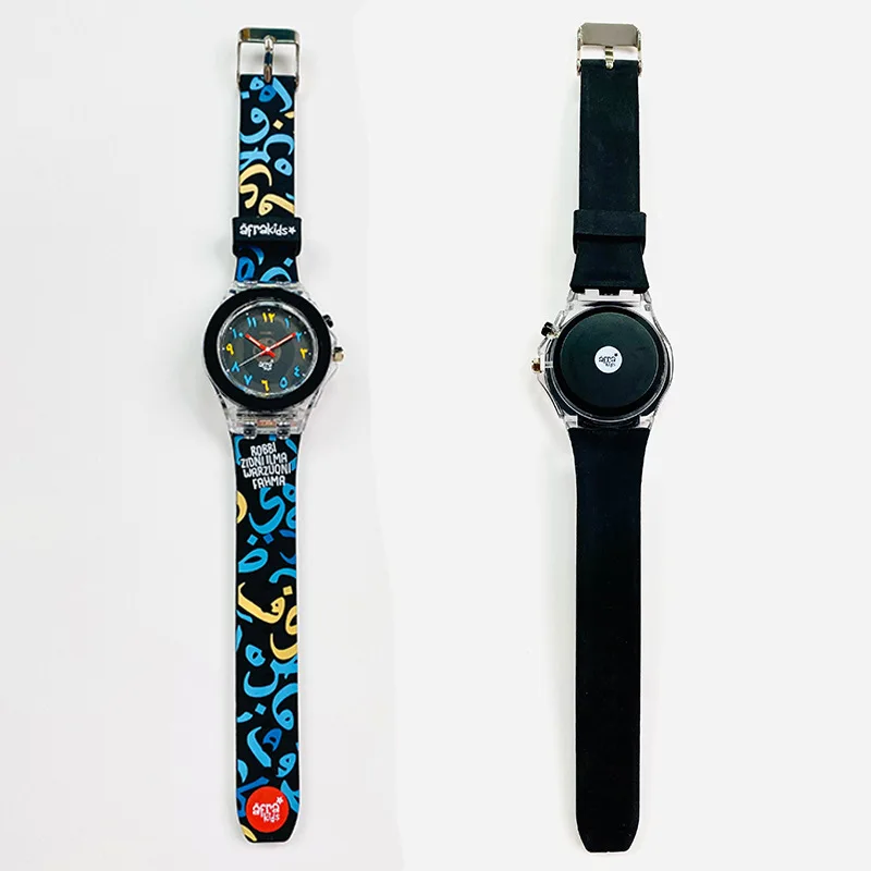 Clear Stock Arabic Numerals Kids Watch Fashion Children Luminous Black Analog Dial Plastic Quartz Watch For Boys Girls Students
