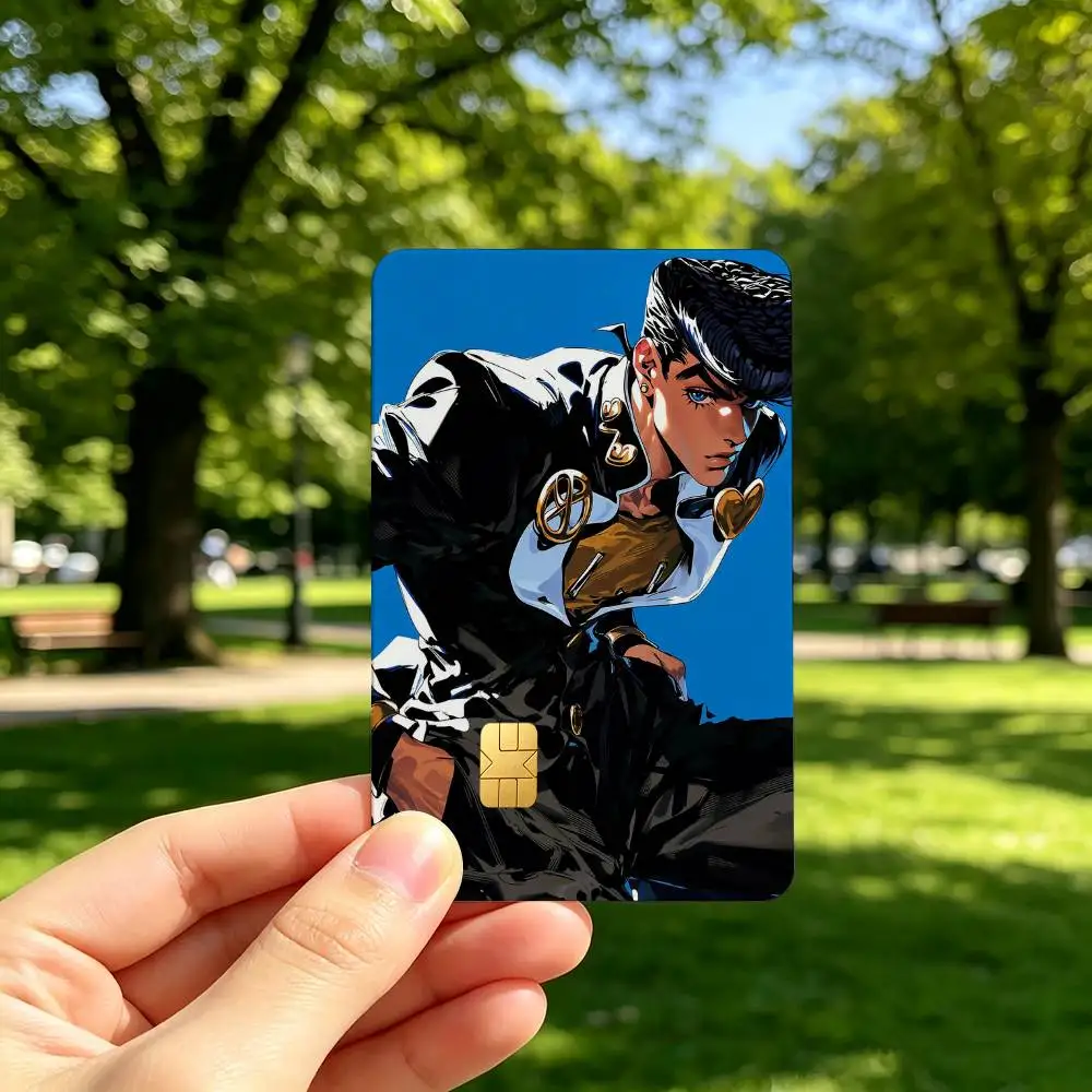 Cool Boy J-Jojo J-Josuke Higashikata 1Set 4Pcs Card Skin Stickers, Waterproof Decorative Film for Credit Debit Bank Bus IC Cards
