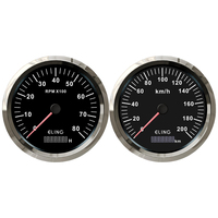 ELING 2 Gauge Set 110mm 200kmh GPS Speedometer + 8000RPM Tachometer with Red Yellow Backlight For Motorcycle Car Boat Universal