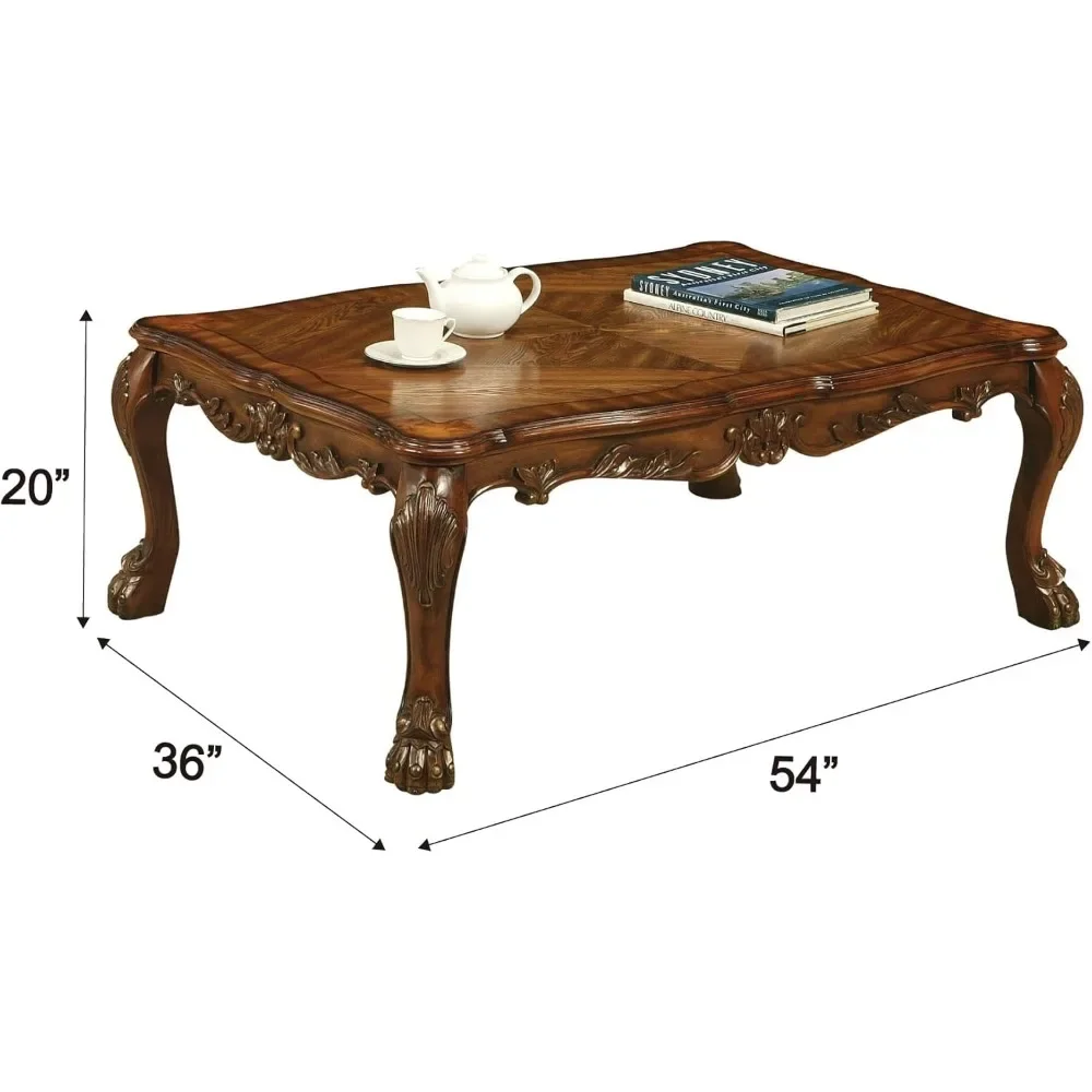 Unique Rectangular Wooden Retro Coffee Table in Cherry Oak, Nesting Coffee Table  Living Room Furniture