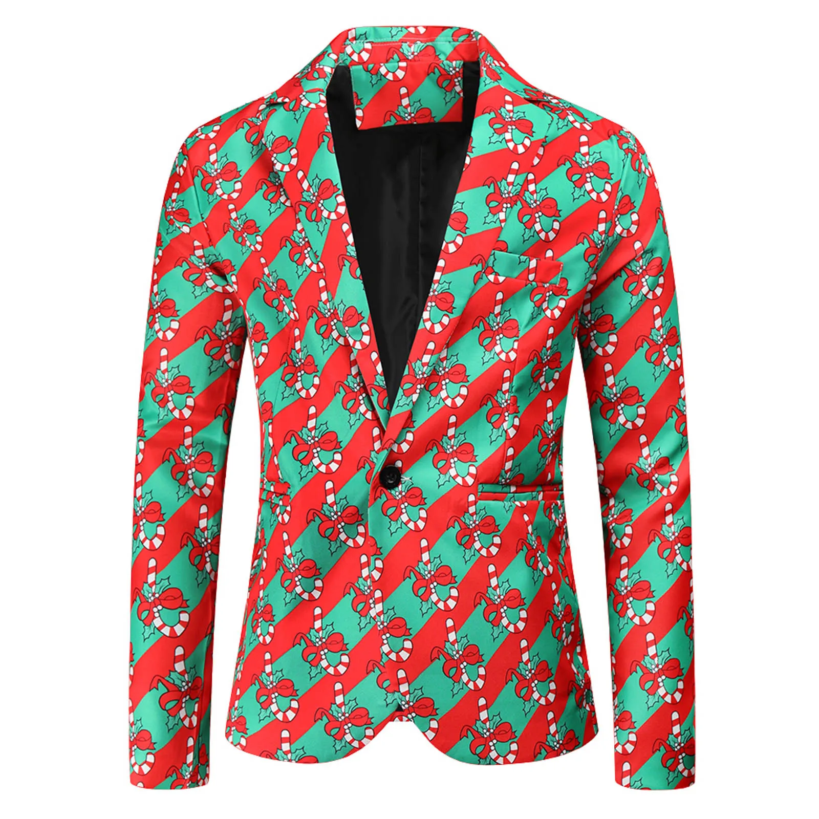 Blazers Casual Men\'S Coat Jacket Christmas Print Fit Suit Blazer Fashion Slim Buttons Suit Party Costume 2025 Party Hot Sale