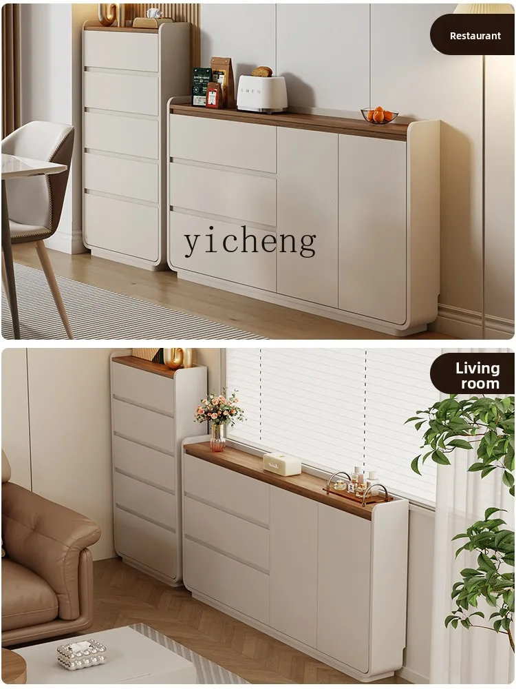 

LX bedroom bedside large capacity storage very narrow solid wood storage drawer