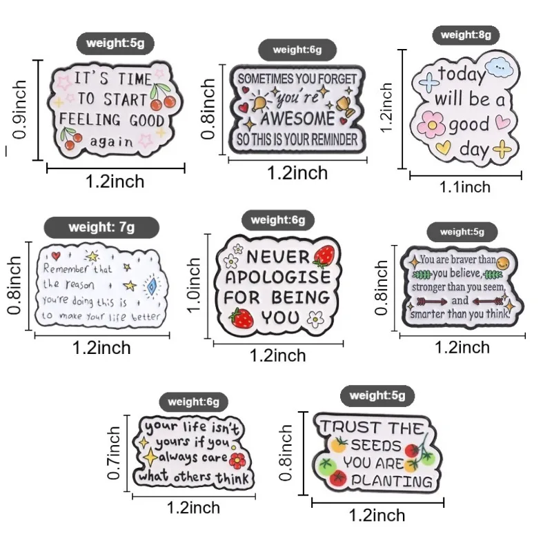 Inspirierende Blumen-Zitat-Emaille-Abzeichen Positive Energie Blumen-Kirsch-Pin Legierungs-Broschen Revers-Rucksack-Schmuck Geschenke für Mädchen – Detail 1