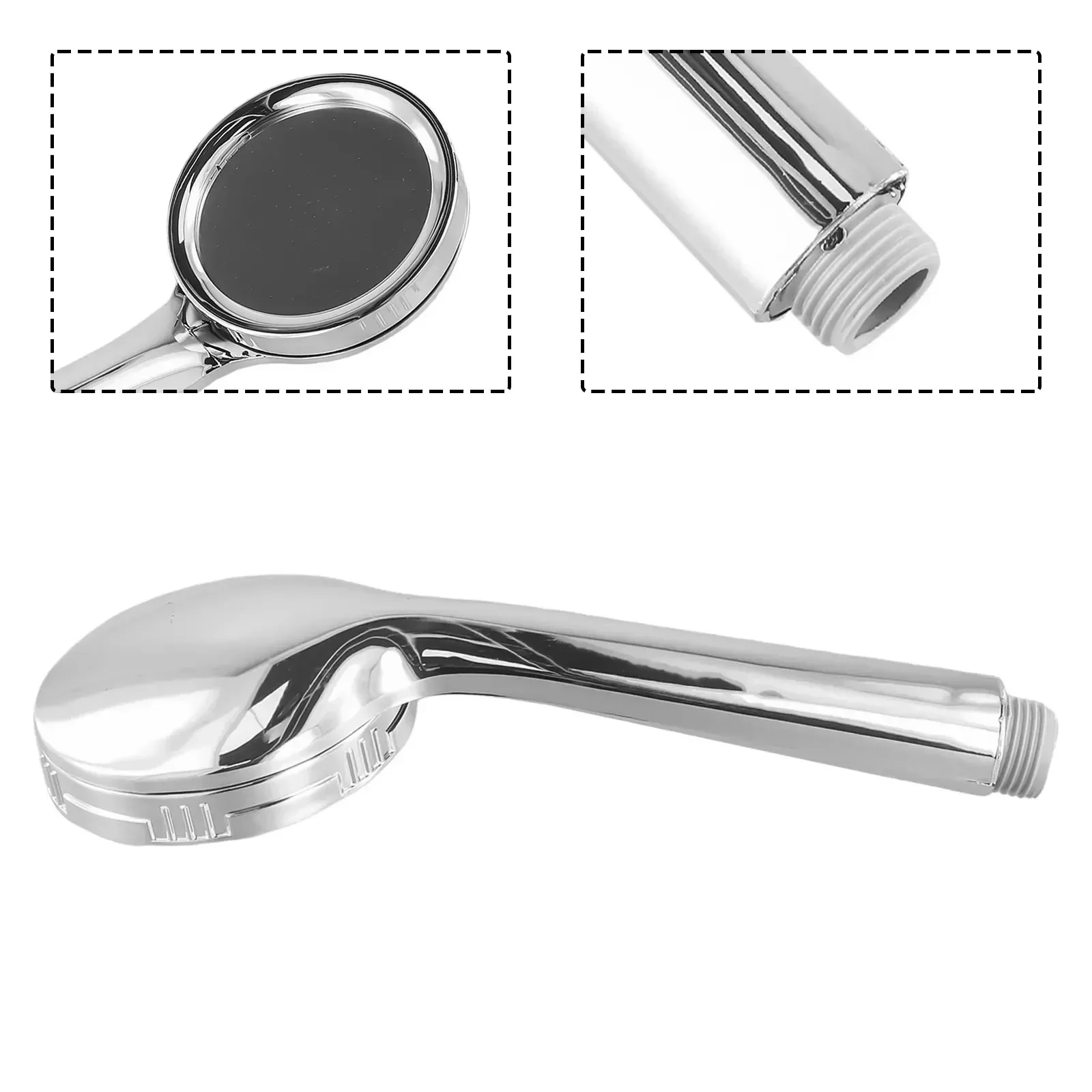 Advanced Internal Structure Silver Handheld Shower Head Provides Strong Pressure and Large Flow Even in Low Flow