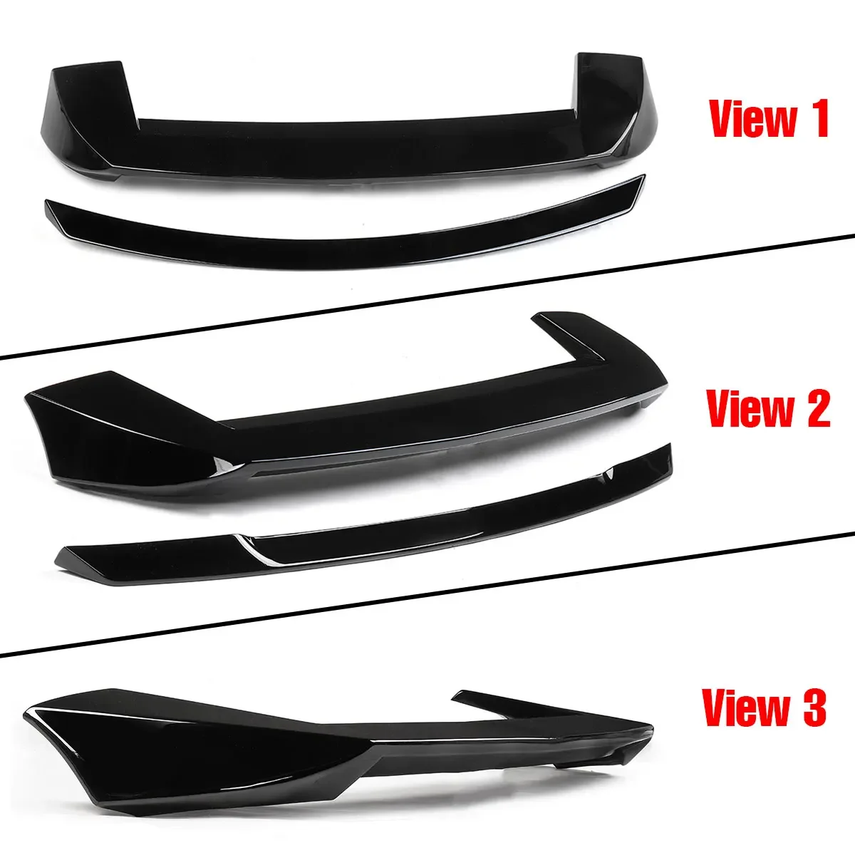 Glossy Black/Carbon Fiber Look Rear Trunk Spoiler Lip Extension+Rear Roof Spoiler Lip Wing For Jeep For Grand Cherokee 2013-2020