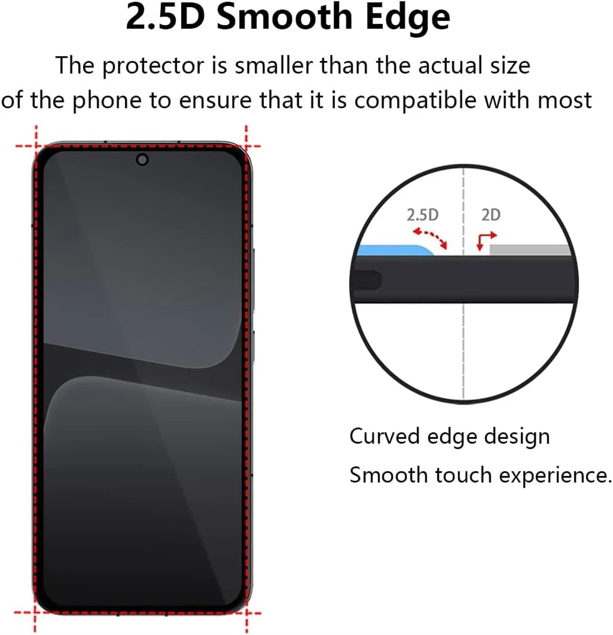Anti Spy Screen Protector For Xiaomi 13 Lite, 3D Privacy Tempered Glass 9H Peep Case Friendly High Aluminum